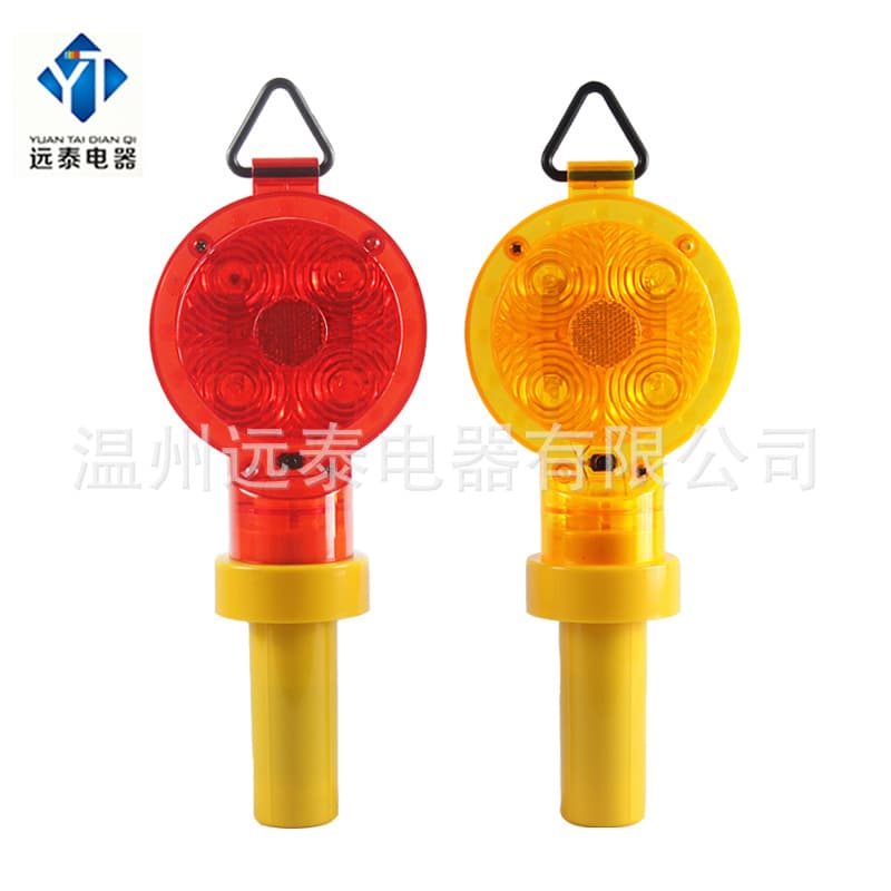 Battery-Powered LED Dual-Sided Flashing Warning Light for Road Barriers and Cones, Traffic Direction and Construction Signal Stick