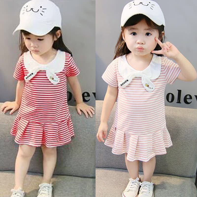 New Summer Girls Korean Style Stretchy Short Sleeve Dress Drop Shipping