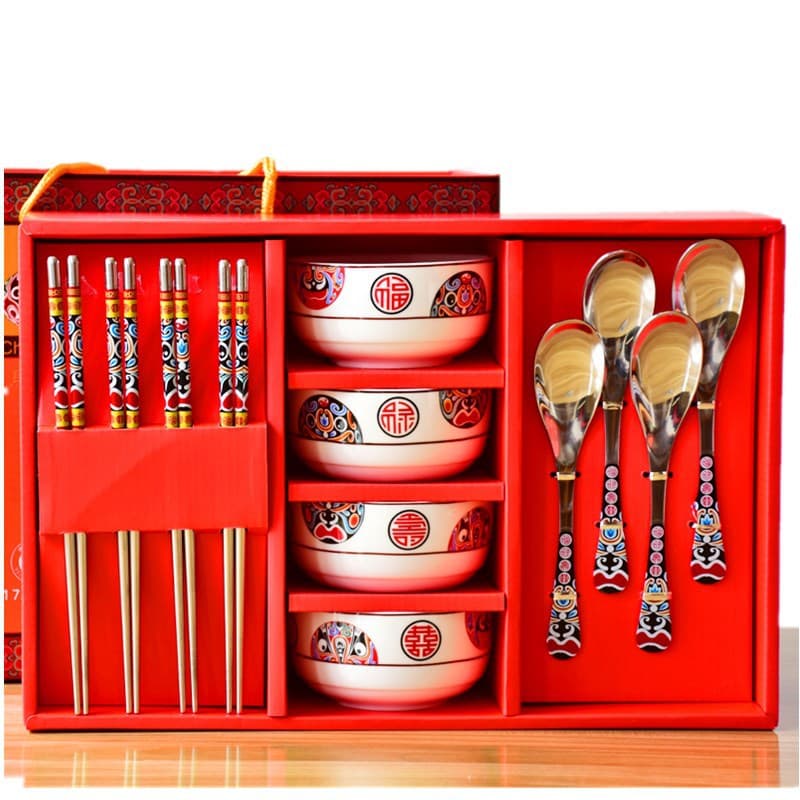 Unique Opera Masks, Practical Folk Art, Horse Ladle Tableware with Blessings of Fortune, Prosperity, Longevity, and Happiness, Chinese Style Souvenir