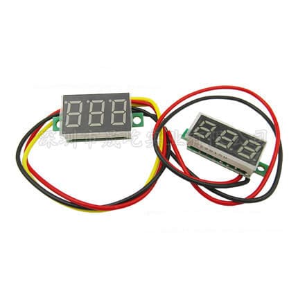 0.28-inch Ultra-Small Digital DC Voltmeter, Digital Display, Adjustable, Two-Wire DC 2.5-40V, Reverse Polarity Protection