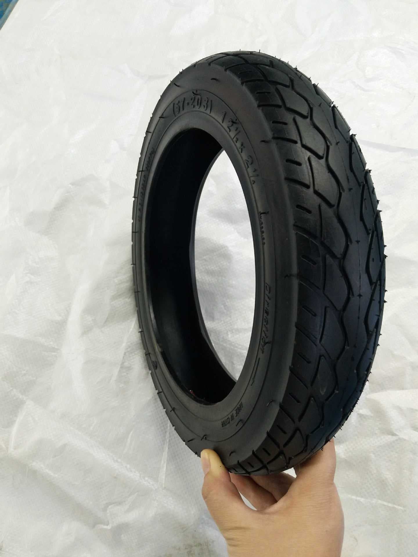 Electric Scooter 121/2X21/4 Tubeless Tire Outer Tire 12 Inch Tire Inner Tube Compatible with Xiaomi Battery-Powered Bike