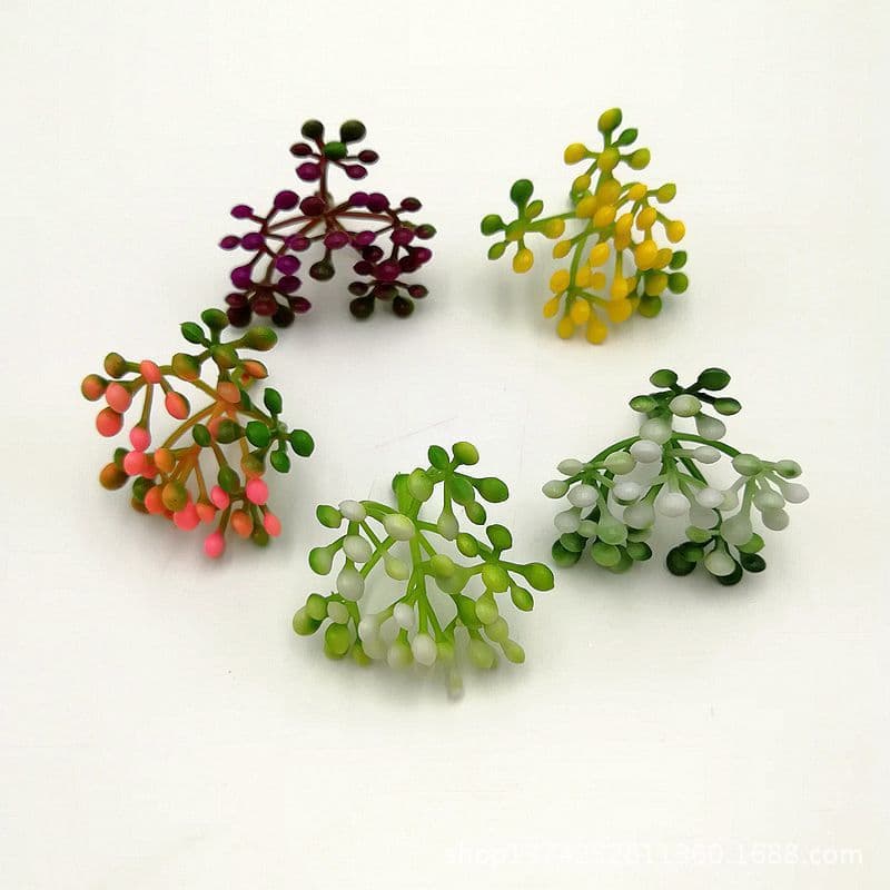 4cm 6-fork fruit beads, artificial flower, rayon flower, plastic aquatic plant accessory, aquatic plant flower Christmas fruit bead string