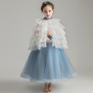 Kids' Formal Dress Tulle Piano Performance Outfit Flower Girl Wedding 2024 Evening Gown Princess Dress Little Girl