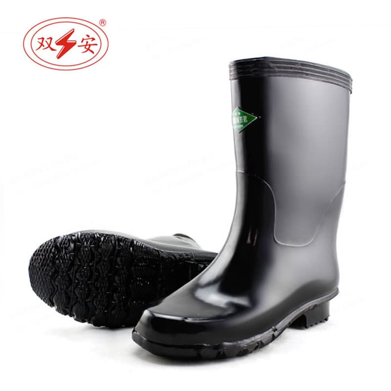 Shuang'an Acid and Alkali Resistant Labor Protection Rubber Boots, Long Rain Boots, Rubber Industrial Mining Slip-Resistant Rain Boots Guangzhou Wholesale