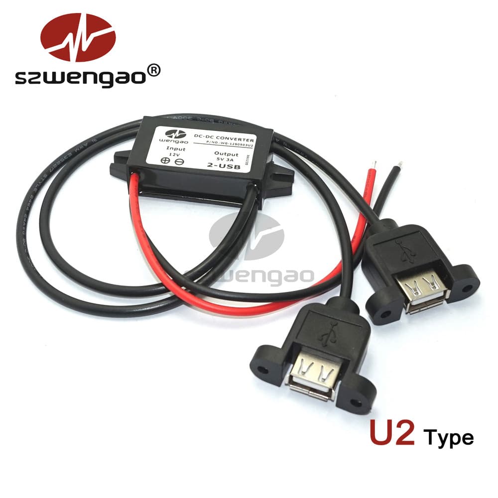 12V to 5V 3A Power Supply USB Module DC-DC Car Power Converter Charger
