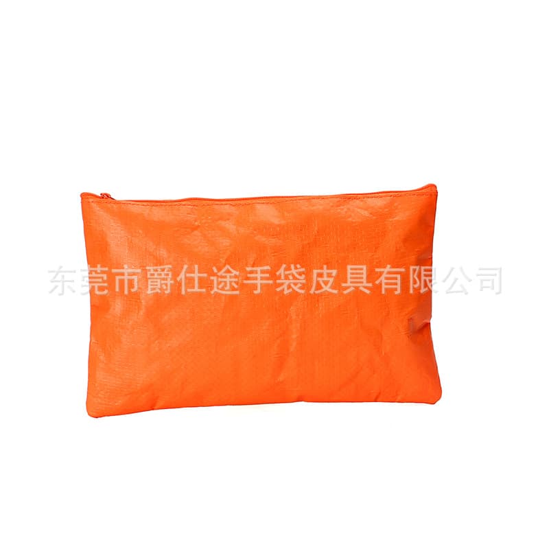 Fashionable sports PE woven clutch, eco-friendly waterproof woven storage bag, multi-functional zippered storage pouch