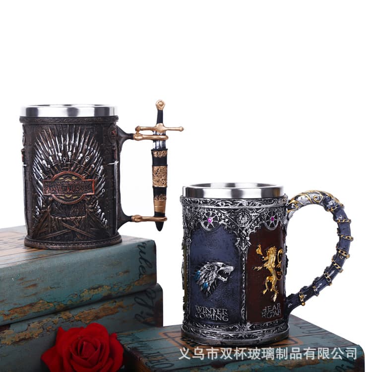 Game of Thrones Gift, Game of Thrones Cup, Bar Creative 3D Sculpted Painted Beer Mug Beverage Goblet