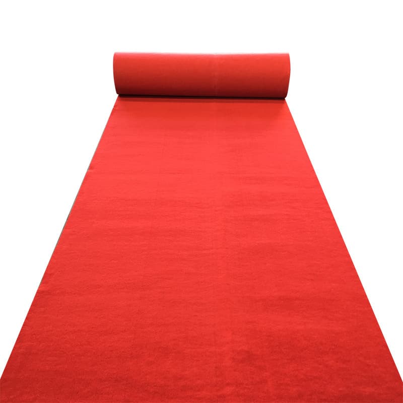 Factory Carpet Floor Mat Wear-Resistant Thickened Hard Wedding Red Carpet Hotel Activities Opening Brushed Carpet