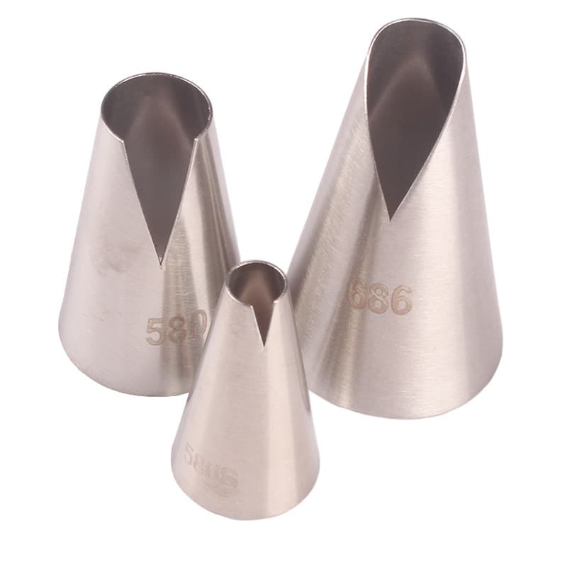 Santa Anna Pastry Nozzle 3-Piece Set, 3Pcs Dumpling Tip, Stainless Steel Cake Decoration Cream Baking Tools