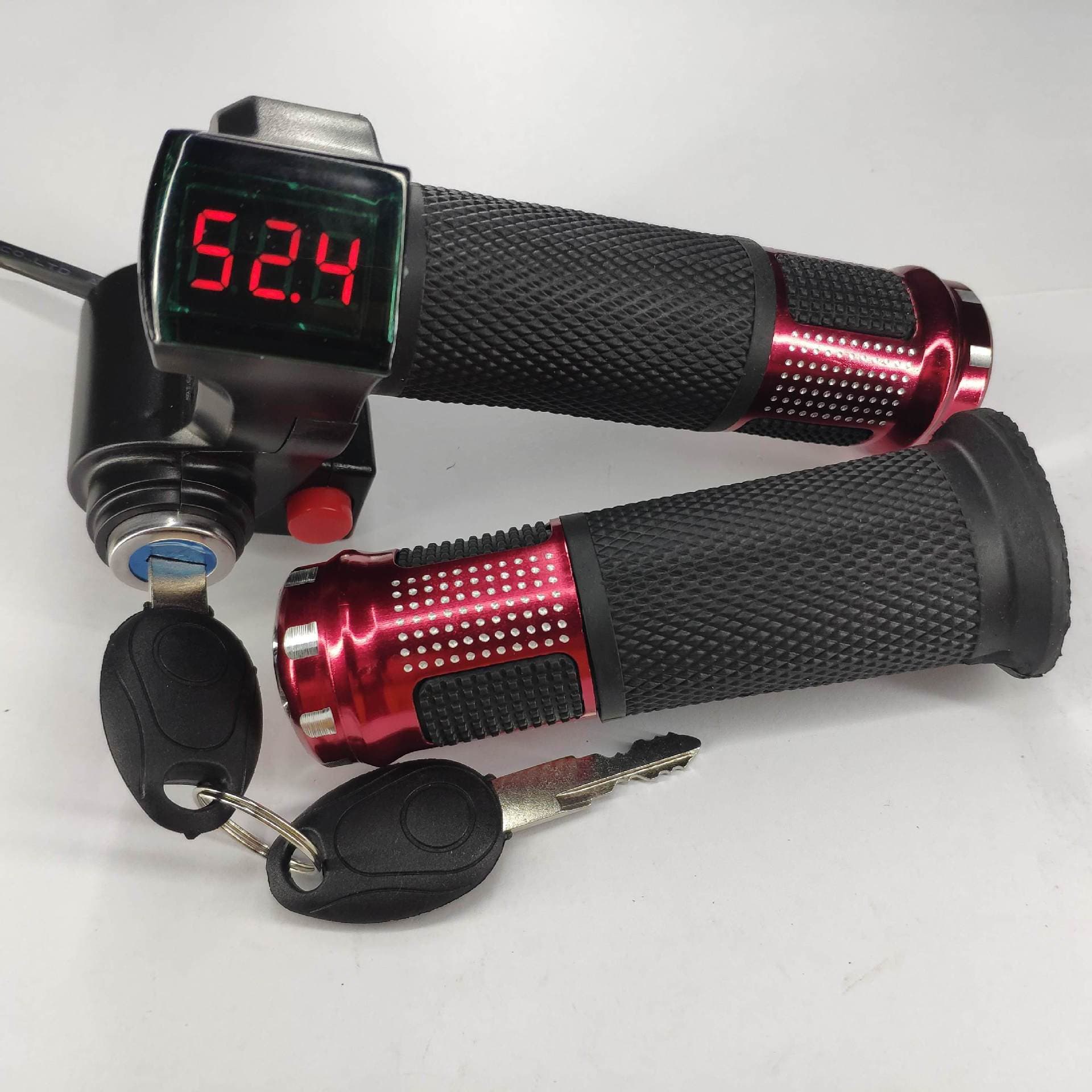 Red Screen Standard Lock + Switch A Model Electric Vehicle Throttle Grip, Speed Control Handle, Throttle Handlebar