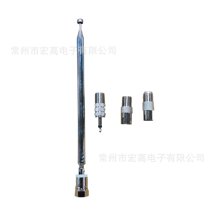 7120 Radio Telescopic Antenna F-Head to 3.5mm TV Head TV Female Head Total Length 76cm Three-Piece Adapter