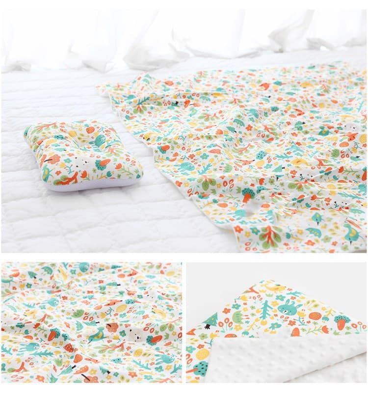 Cross-Border Hot-Selling Same Style Baby Double-Layer Short Plush Blanket, Children's Bean Bag Quilt, Unisex Baby Air Conditioning Pure Cotton
