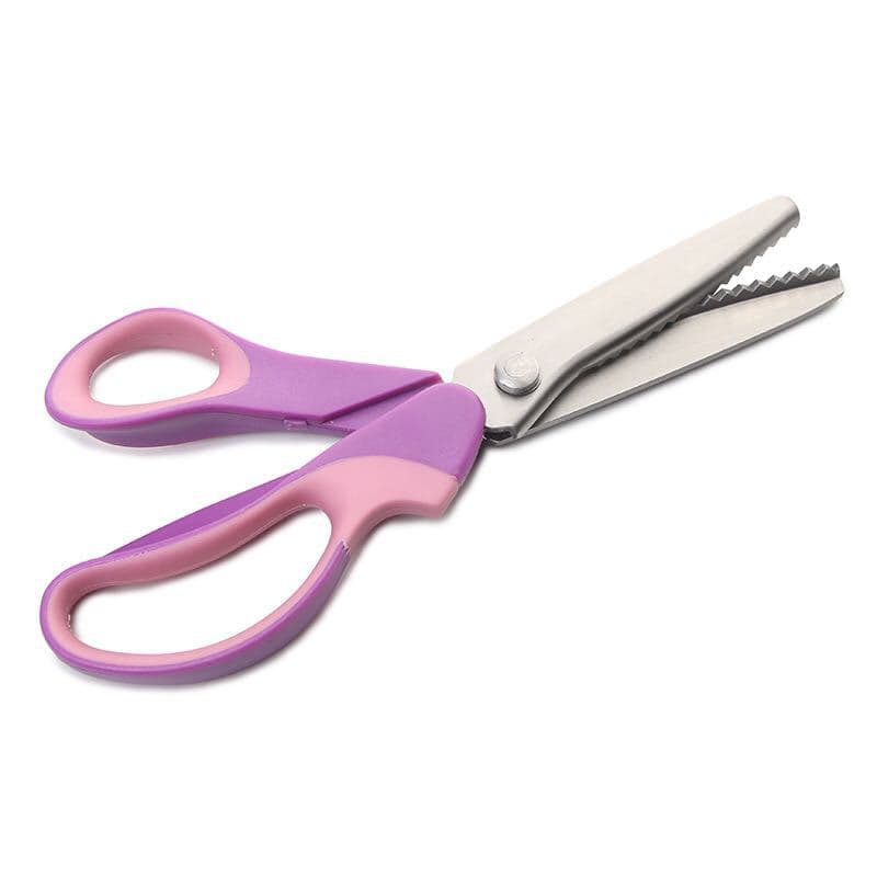 F8 Triangle Arc Scissors Zigzag Fabric Scissors Pinking Shears Pattern Scissors Photo Scissors Decorative Edge Scissors