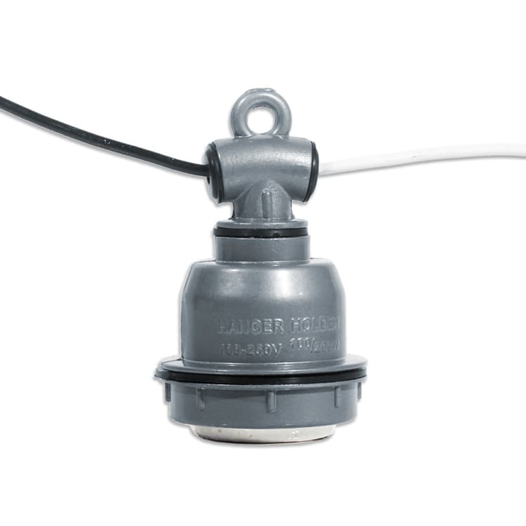 Waterproof Small Three-Way Ceramic Lamp Head with Cord E27 Heat Preservation Socket Breeding Heat Lamp Port Aluminum Die-Cast Head