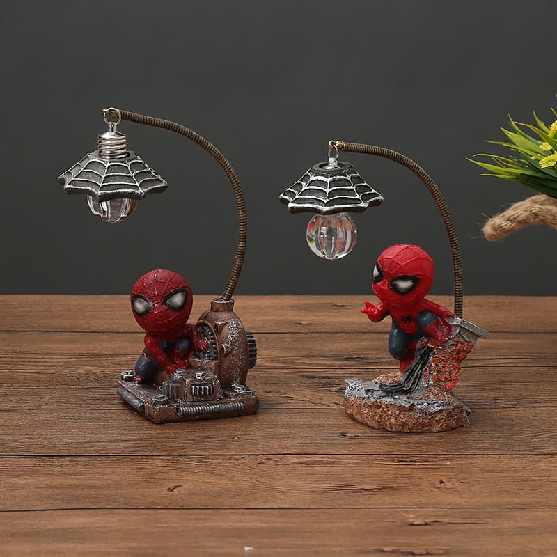 Creative Cartoon Anime Spider-Man Ornament Night Light Student Desktop Decoration Boyfriend Birthday Gift Resin Craft