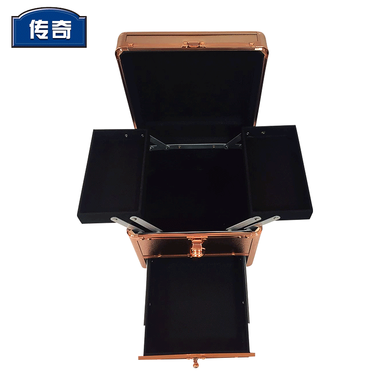 Aluminum alloy makeup box multi-layer manicure box professional makeup artist and makeup special small portable handheld home use