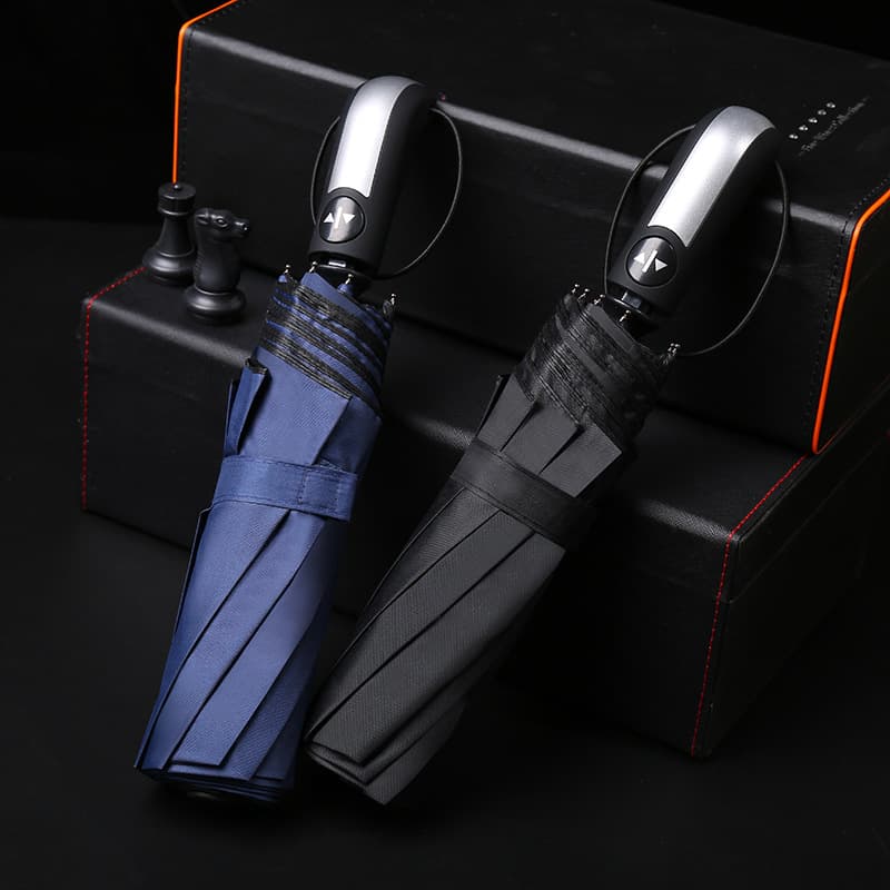 Automatic Three-Fold 10-Rib Black Coating Sun Protection Folding Umbrella UV Blocking Sunshade Creative Advertising Sun Umbrella Custom
