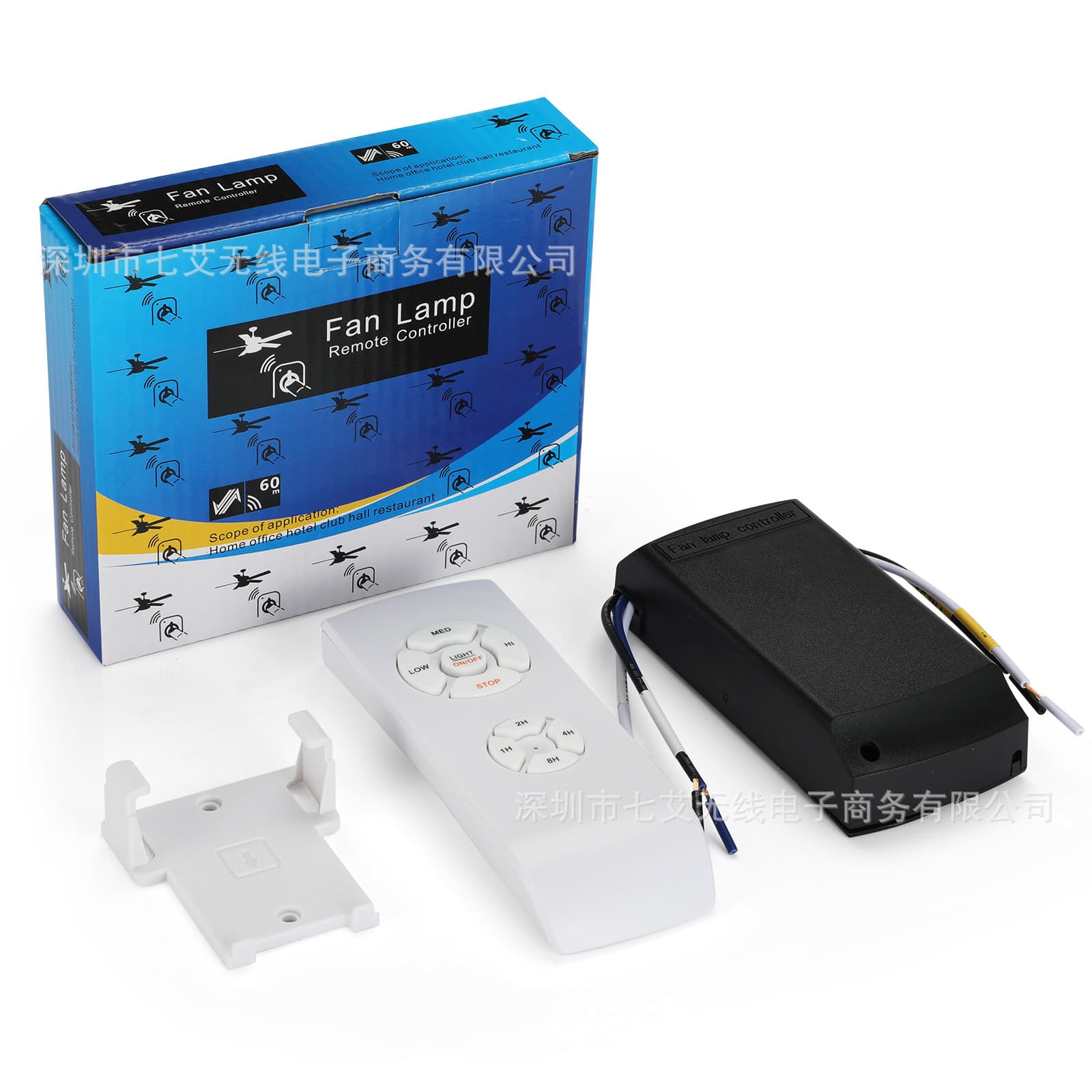 Universal ceiling light fan controller with timer and speed adjustment, wireless remote control switch, 110V cross-border operation.
