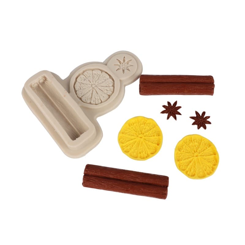 Fondant Silicone Cake Baking Decoration Mold Fruit Lemon Star Anise Cinnamon Spice Chocolate Clay Silicone Mold