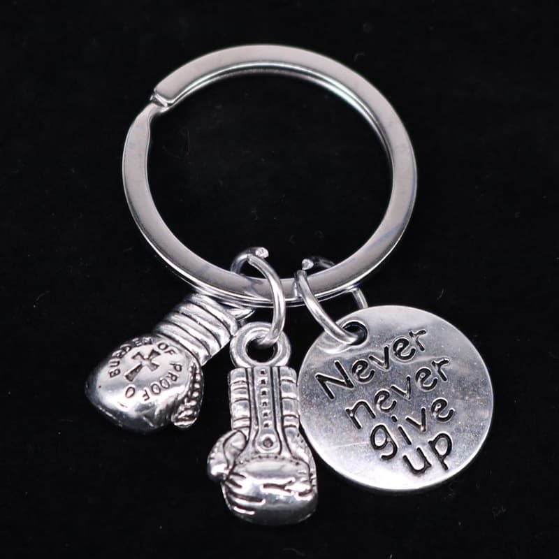 Never Give up Keychain Boxing Glove Shape Apple Keychain Accessory Unique Design Jewelry And Accessories from Mainland China