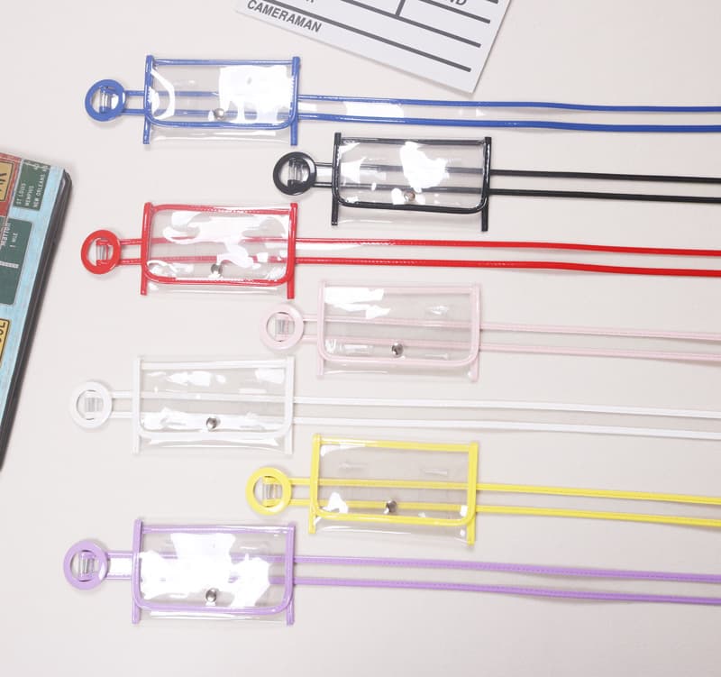 Korean Style 2024 New Colorful Striped Rectangular Waist Bag, PVC Transparent Circle Buckle Belt, Women's Phone and Coin Purse