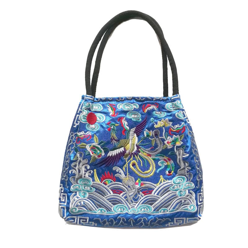Customized Chinese Retro Literary Style Double-sided Embroidered Bag, Autumn/Winter New Shoulder Bag for Women
