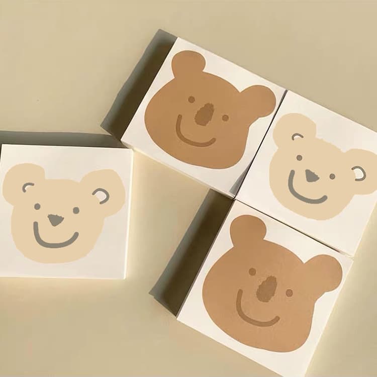 Smiley Koala Sticky Notes Pad, Non-Adhesive Cartoon Girl Memo Paper, Ins Style Notebook for Journaling