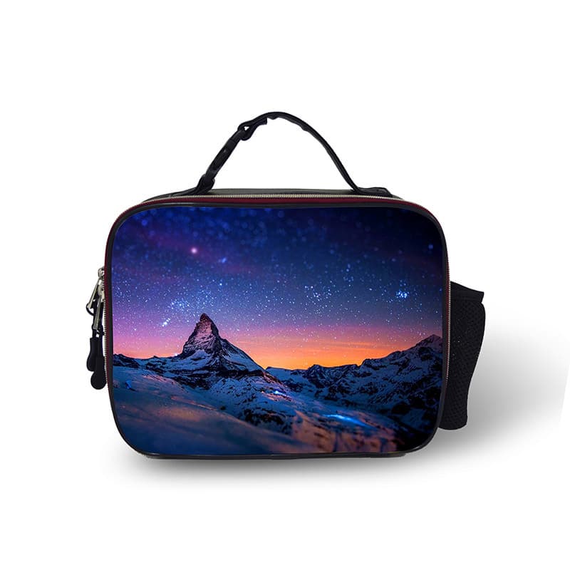 Dazzling Starry Sky Series Leather Lunch Bag Detachable Children's Lunch Bag Customizable Bento Box