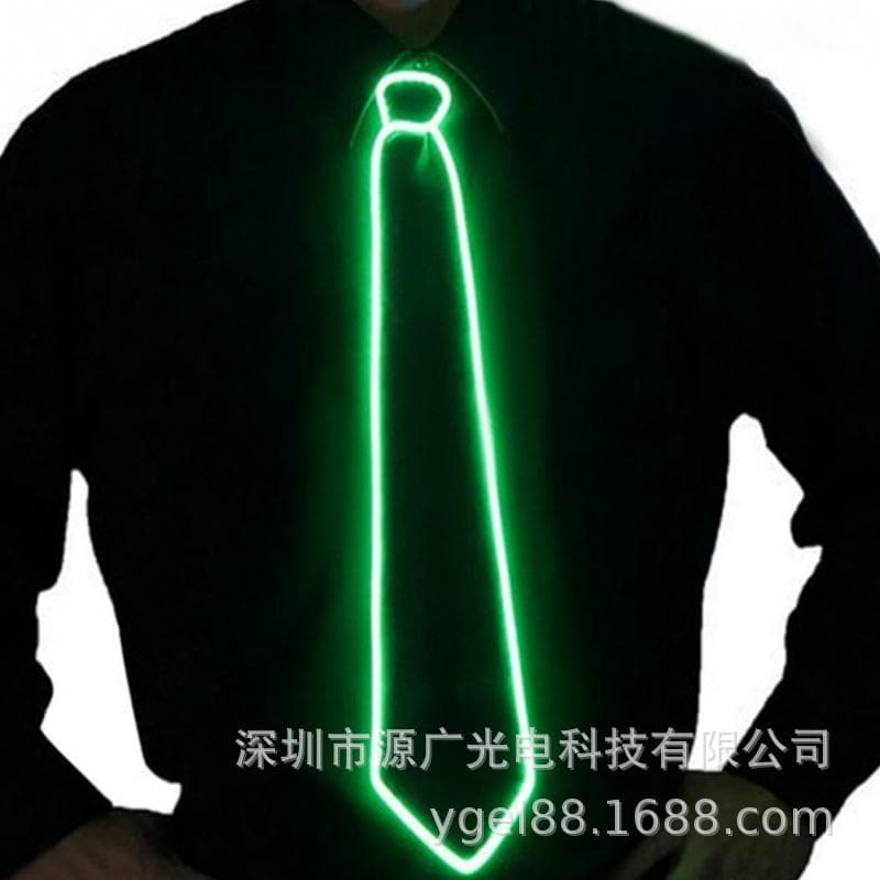 New Unisex Korean-Japanese Style Casual Glowing EL Tie for Performances Parties LED Tie Bar Nightclub Stage