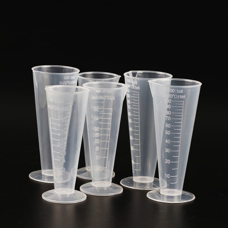 50ml Food-Grade PP Plastic Triangular Graduated Conical Measuring Cup 100ml Capacity Bottle Baking Tool Cup