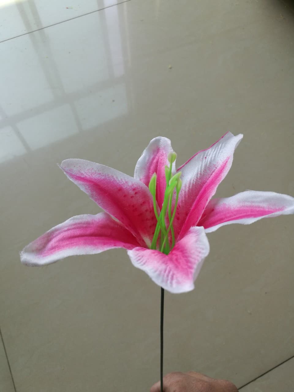 In Stock! Factory Direct Supply 13cm Lily Flower Wedding Silk Flower Gift Tomb Sweeping Day Flower Tiger Orchid