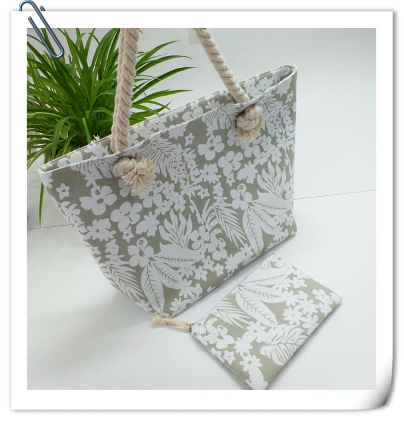 2019 New Canvas Bag Women's Bag Printed Bag Korean Style Casual Handbag Hemp Rope Handheld Women's Shoulder Bag