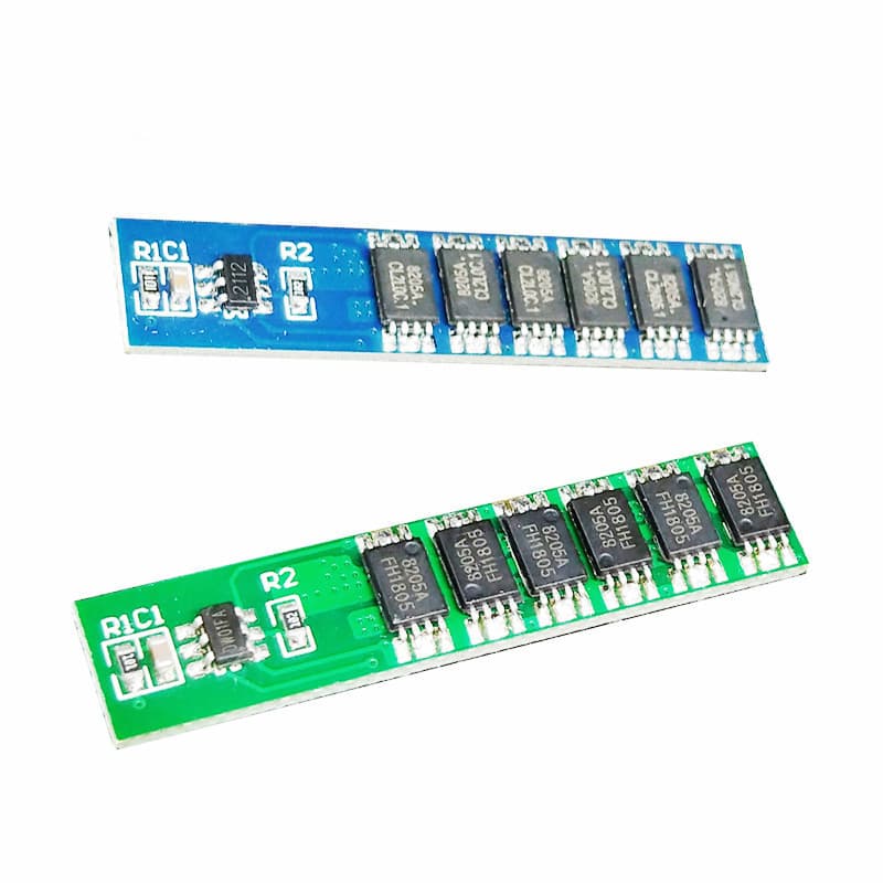 Single-cell 3.2V LiFePO4 / 3.7V Lithium Battery Protection Board 6MOS Overcharge and Overdischarge Protection 12A