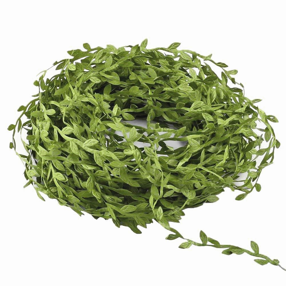 Amazon Green Leaf 40m Willow Leaf Fabric Green Leaves Rattan DIY Wreath Accessories Vine Leaf Decoration