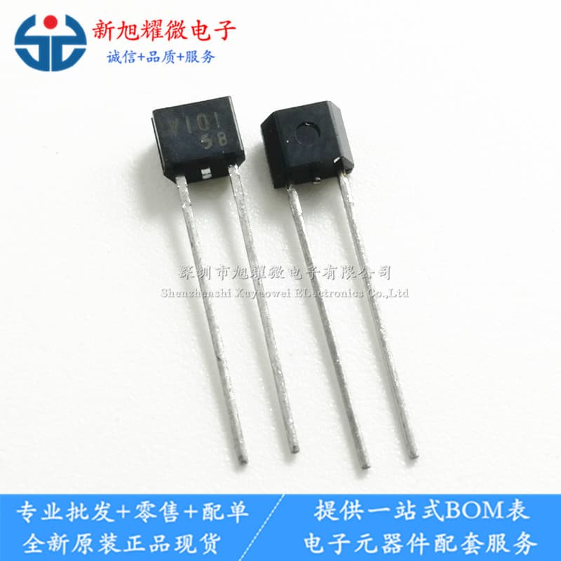 Supply of brand new genuine 1SV101 V101 TO-92S-2 through-hole low-voltage varactor diode, bagged.