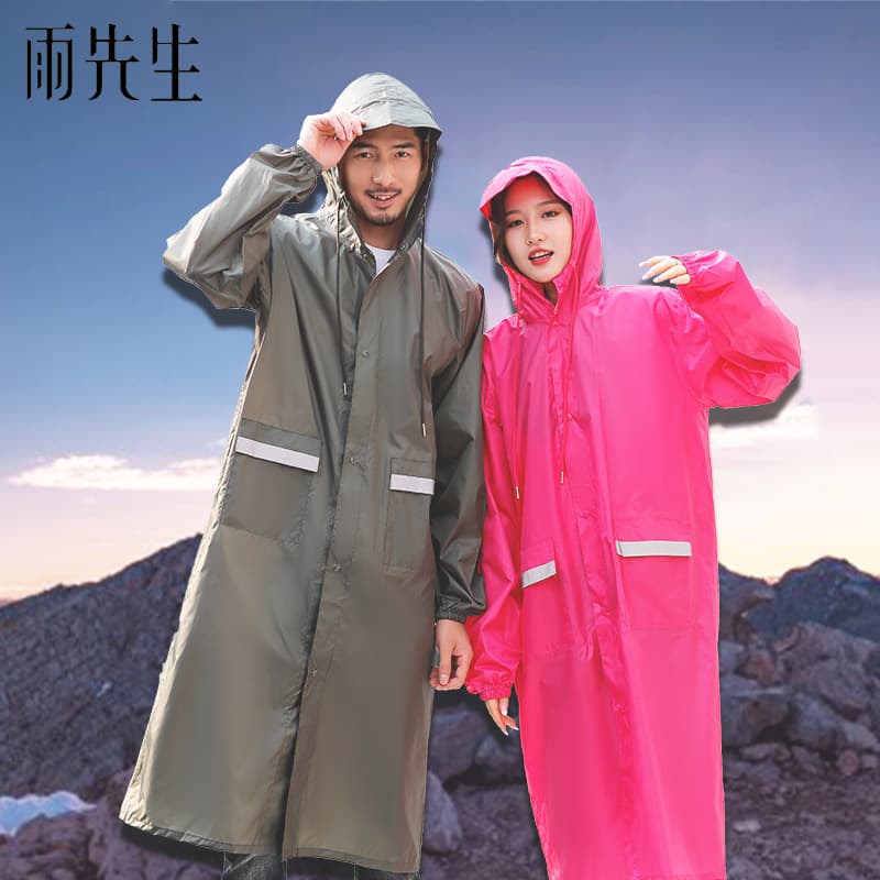 Outdoor raincoat polyester reflective riding men's and women's adult electric car windproof poncho travel brim bicycle rain gear