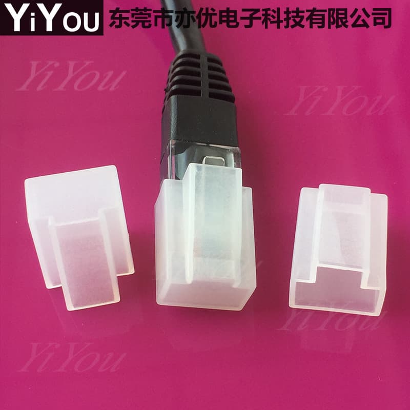 RJ45 Male Connector Dust Cover Protective Sleeve, Crystal Head Dust Cap, Plastic Rubber Boot