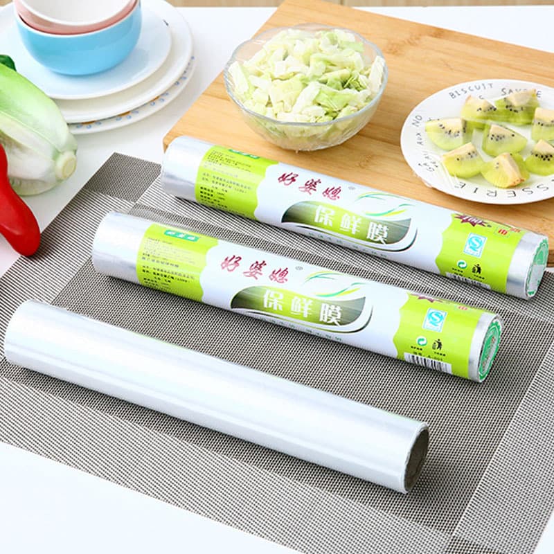 Food Plastic Wrap Large Roll for Household Kitchen Stretch Film Freshness Paper Refrigerator Fruit Food Storage Film