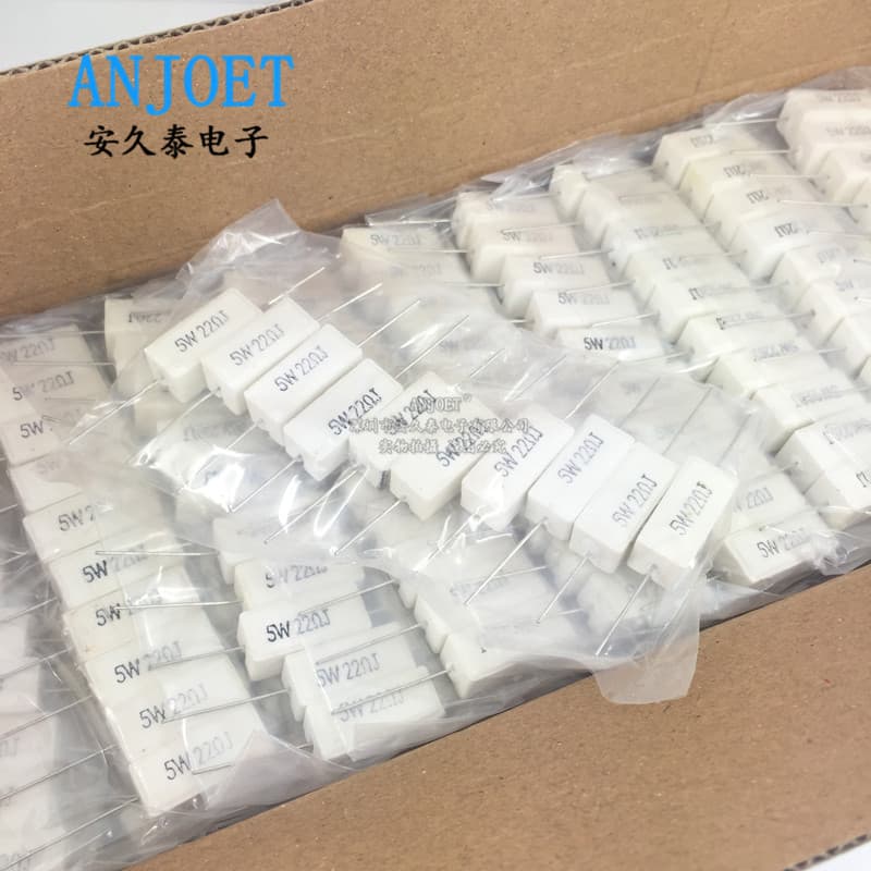 5W Cement Resistor 0.1R~100K 1R 10 ohm 47R LED Lightbox Electronic Lightbox Ceramic Resistor Horizontal