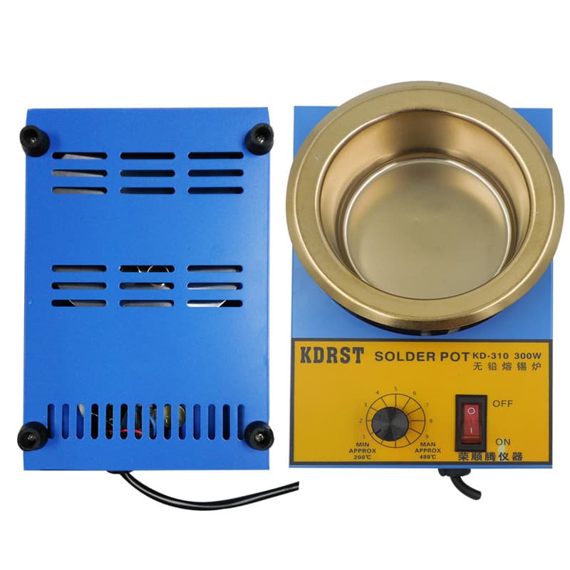 Round soldering furnace KD-310, small manual adjustment tin melting furnace, stainless steel tin pot, dip soldering pot
