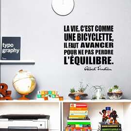 La Vie Cest Comme Une Bicyclette Famous Quotes French Engraved Wall Stickers Decoration