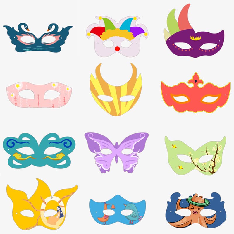 Blank Masks Animal Cartoon Children's Coloring Painting Kindergarten Paper Doodle Handmade DIY Art Materials