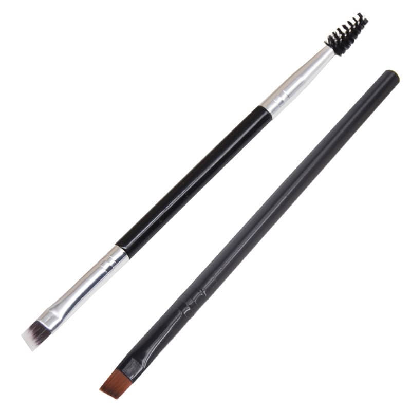 Factory Stock Angled Double Eyebrow Brush Eyelash Curler Spiral Brush Dual Makeup Brush Beauty Tools Portable