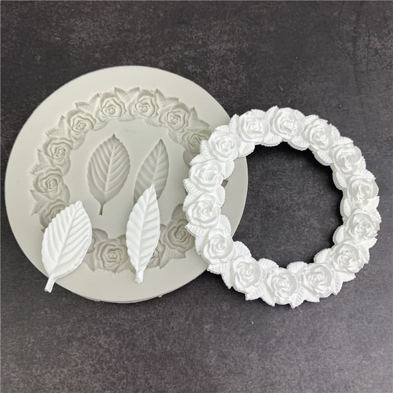 Rose Flower Ring Tree Leaf Silicone Mold Cake Decoration Chocolate Silicone Mold Irregular Shape Baking Tool for Cake Decoration