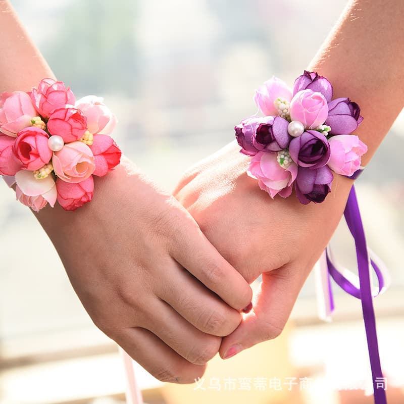 Wrist corsages for brides, bridesmaids, sisters, weddings, Korean style wedding supplies, wedding corsages, realistic accessories, jewelry