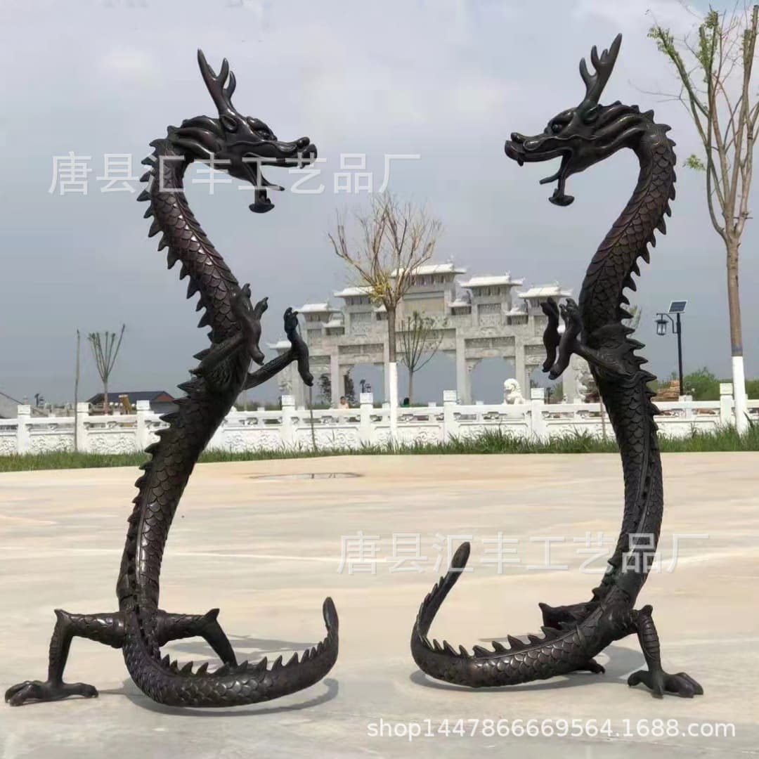 Copper Dragon Copper Dragon Sculpture Wholesale Square Large Cast Bronze Sculpture Ornament Pure Copper Dragon Casting Factory Customized