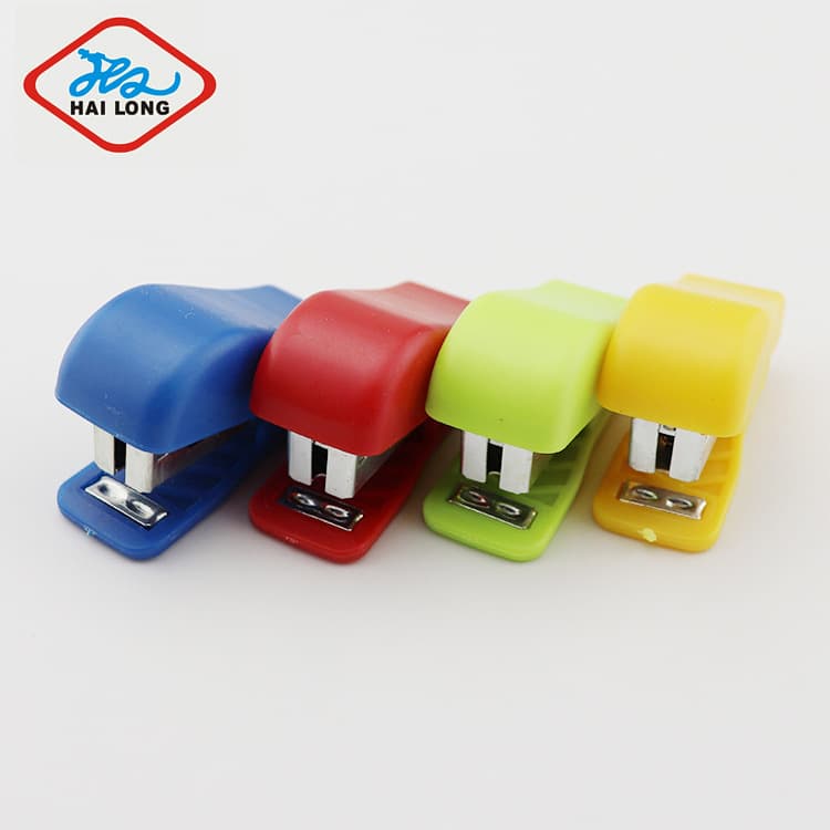 Bulk Supply Colorful Mini Plastic Staples Ultra Small Stapler Wholesale HL-214