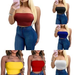 European and American eBay Best-Selling Solid Color Tube Top, New European and American Yoga Sports Wrap Vest for Women