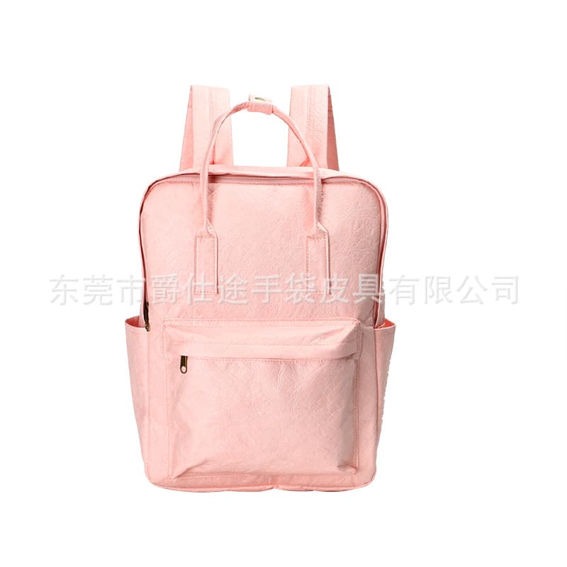 Custom Pink Tyvek Backpack, Girly Student Backpack, Creative Simple Travel Bag