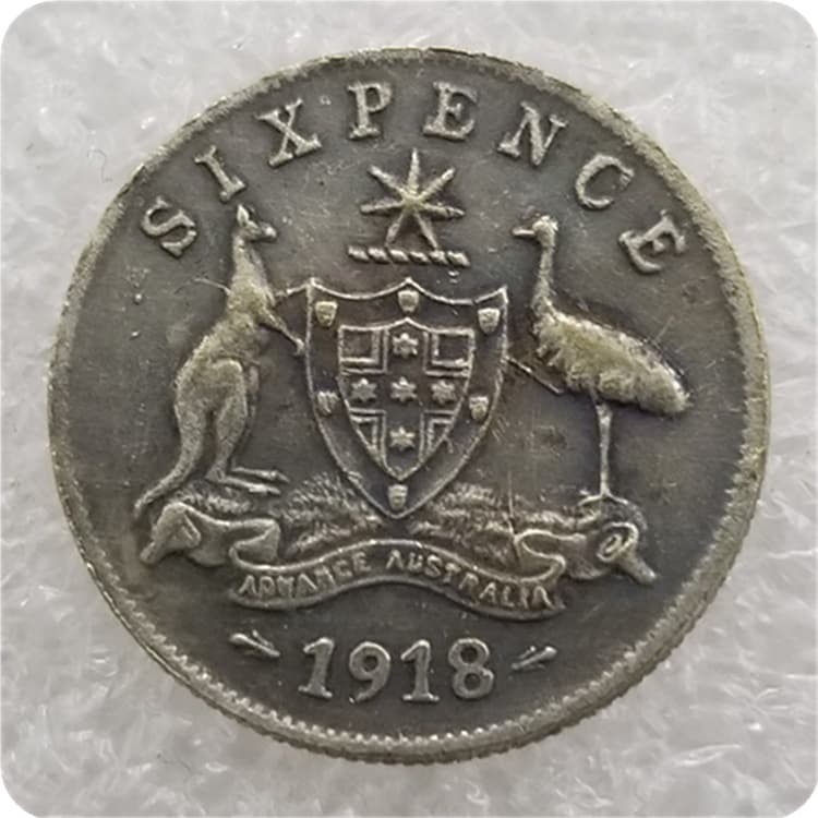 Antique Arts and Crafts Australian 1918 Silver Dollar